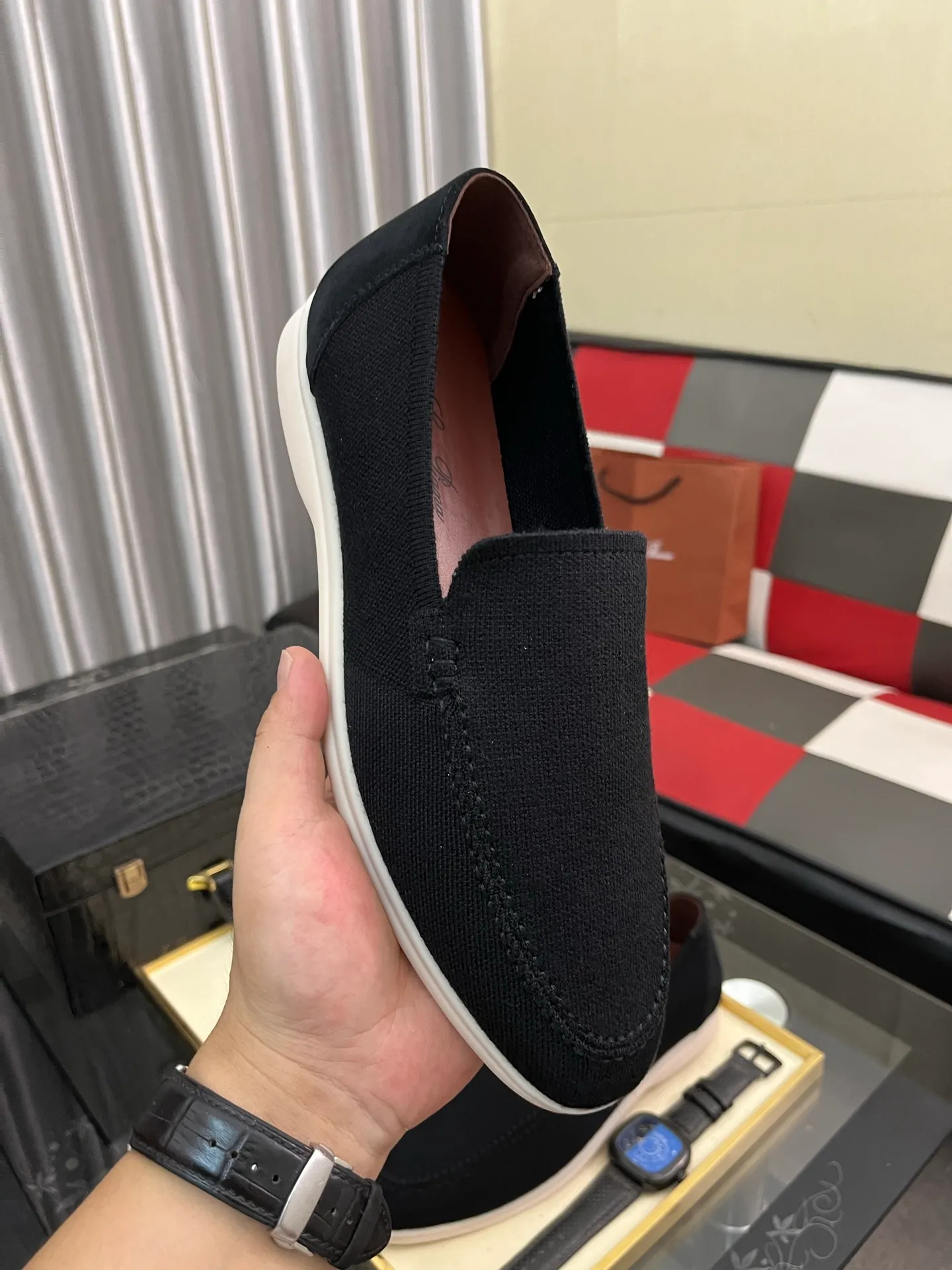 Men's men's shoes💰420⌚️⌚️Loro*Piana pure original 2025 soft and comfortable LP deerskin flat-soled casual star's same style slip-on Loaf men's shoes, size: 38-446️⃣colors available